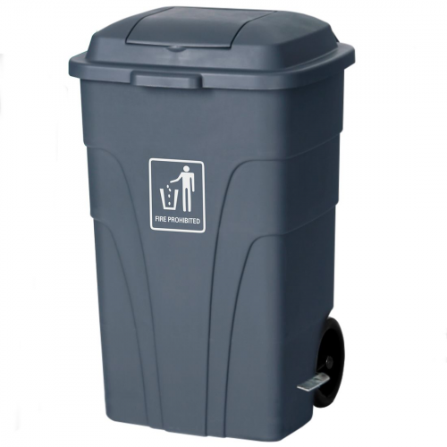 سطل بلاستيك دعس بكفرات 120 لتر