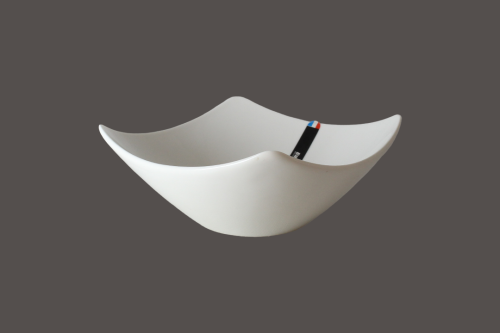 صحن سلطة بورسلان كريمي مربع