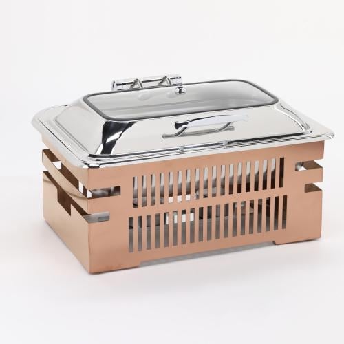 سخان بوفيه مستطيل 9 لتر مع قاعدة لون نحاسي