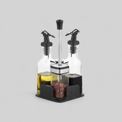 طقم ملاحات ومزيتة اسود فضي