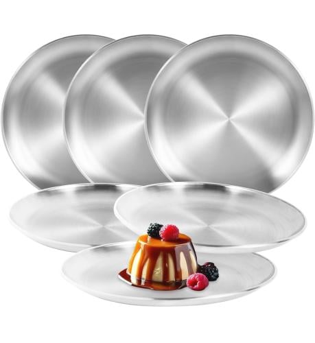 صحن حلا استيل مقاس 18 سم ( ثقيل )