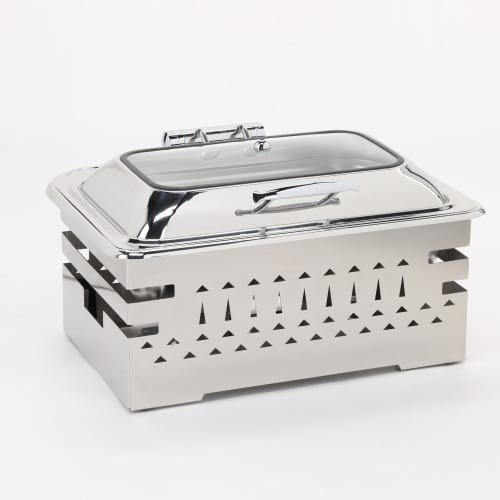 سخان بوفيه مستطيل 9 لتر مع قاعدة لون فضي