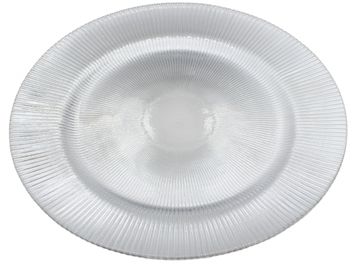 صحن زجاج فضي اندر بليت