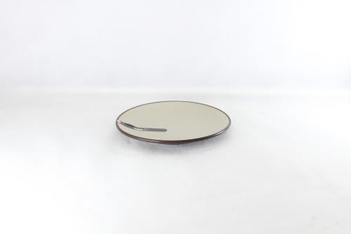 صحن ميلامين دائري بني 17 سم