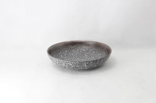 صحن دائري عميق حجري رصاصي 19 سم