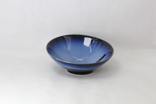 زبدية سلطة بورسلان ازرق غامق 21 سم