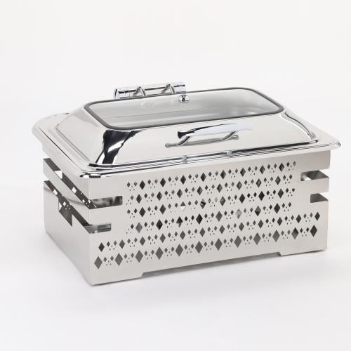 سخان بوفيه مستطيل 9 لتر مع قاعدة لون فضي