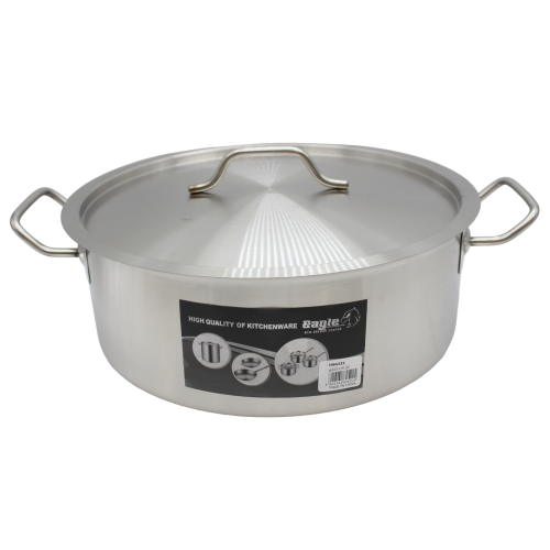 قدر استيل مسطح 32*12 سعة 10 لتر