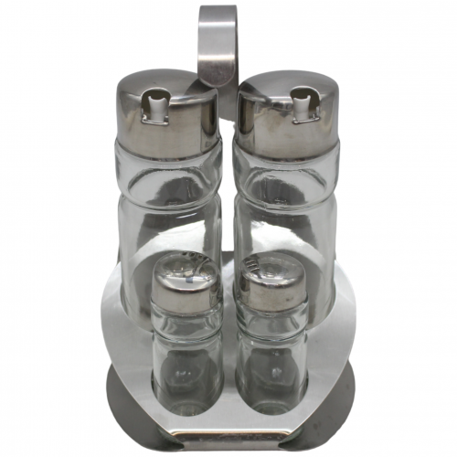 طقم ملاحات مع مزيته زجاج وستاند مناديل