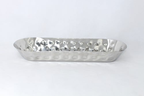 صحن استيل بيضاوي منقوش 14.7 * 38 سم