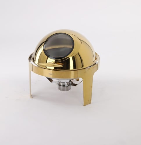 سخان بوفيه دائري ذهبي 6 لتر فتحة شفاف