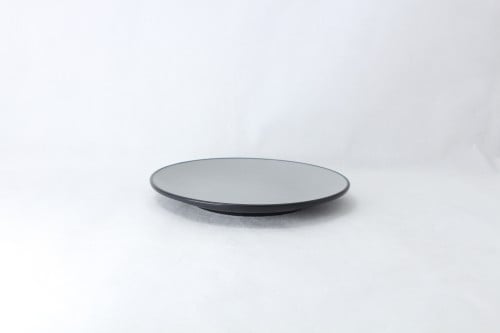 صحن ميلامين دائري اسود ورصاصي