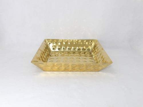 صحن ذهبي مربع منقوش 30.5*30.5 سم