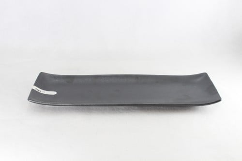 صحن بورسلان مستطيل اسود خشن