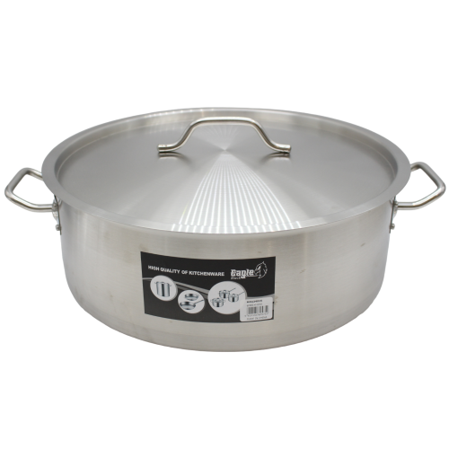 قدر استيل مسطح 40*15 سعة 18.5 لتر