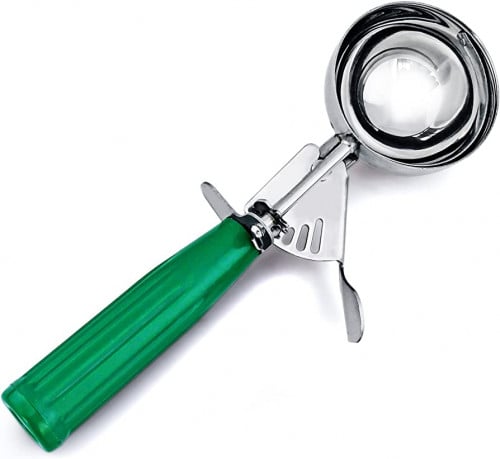 ملعقه ايس كريم مقبض اخضر 6 سم