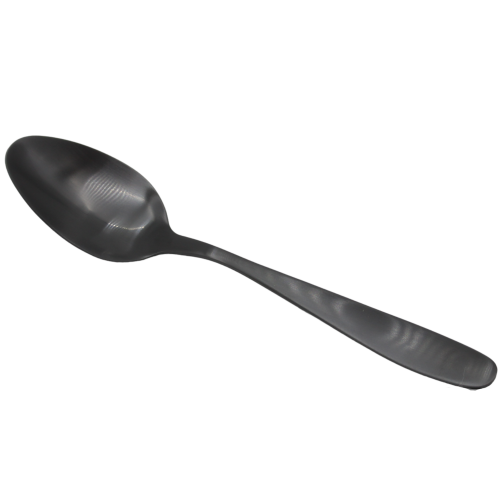 طقم ملعقه اكل كبير اسود مطفي 6 حبات (18/10)