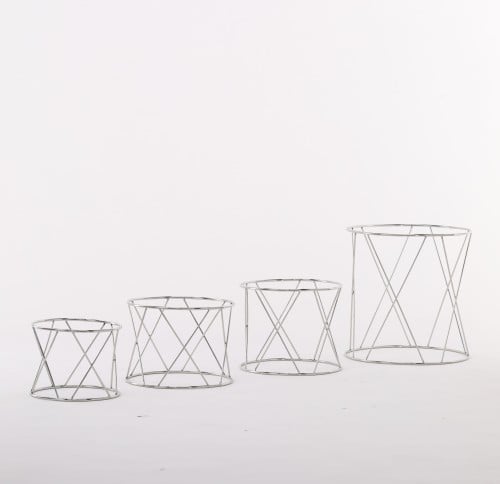 ستاند بوفيه دائري فضي