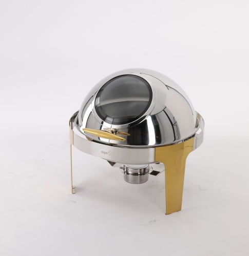 سخان بوفيه قلاب دائري ذهبي وفضي فتحة شفاف