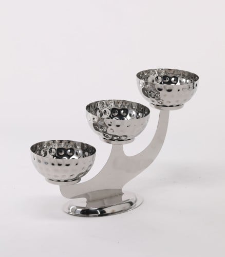 ستاند زبدية دائري منقوش بقاعدة فضي