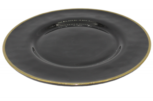 صحن زجاج اسود اندر بليت