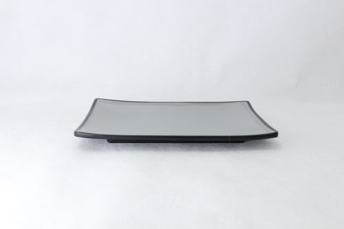 صحن ميلامين مستطيل اسود ورصاصي