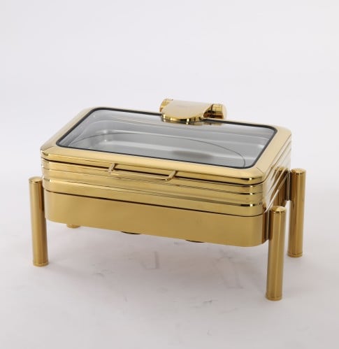 سخان بوفيه هيدروليك مستطيل 9 لتر  ذهبي + قاعدة