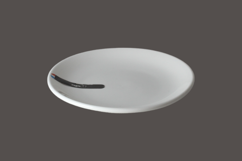 صحن بورسلان دائري كريمي 15 سم