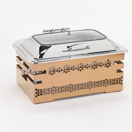 سخان بوفيه مستطيل 9 لتر مع قاعدة لون نحاسي