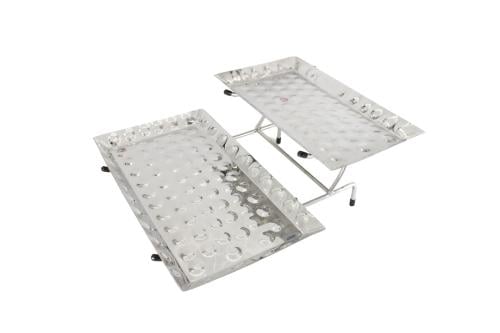 ستاند بوفيه دورين استيل منقوش فضي