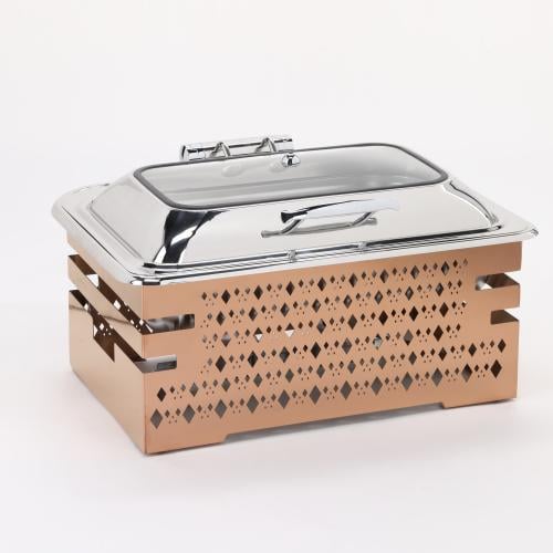 سخان بوفيه مستطيل 9 لتر مع قاعدة لون نحاسي