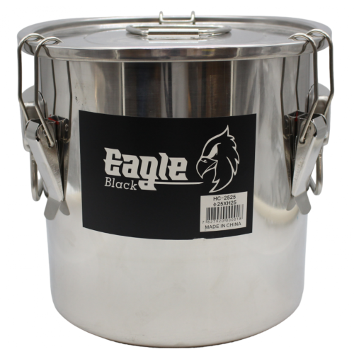 سطل استيل بقفل 25*25  سم سعة 12 لتر