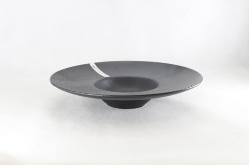 صحن مكرونة دائري اسود خشن 28 سم