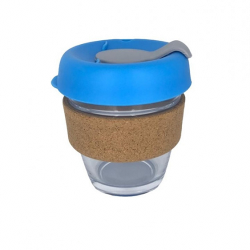 كوب قهوة 12 اونس مسكة خشب أزرق