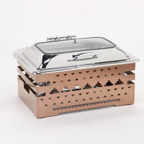 سخان بوفيه مستطيل 9 لتر مع قاعدة لون نحاسي