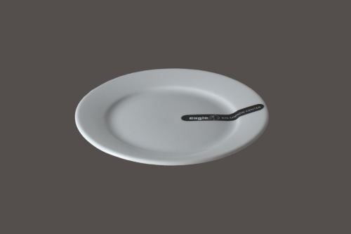 صحن بورسلان مسطح ابيض