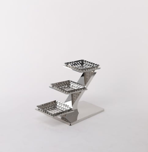 ستاند بوفيه استيل مدرج 3 فضي