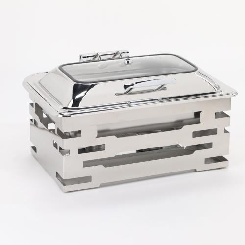 سخان بوفيه مستطيل 9 لتر مع قاعدة لون فضي