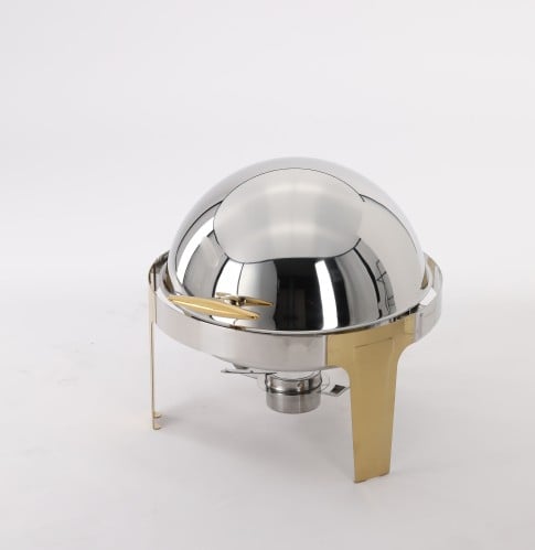 سخان بوفيه قلاب 6 لتر دائري ذهبي وفضي