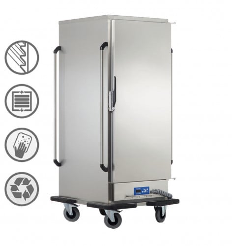 كابينة تسخين وحفظ باب واحد من الفولاذ المقاوم للصدأ – 11 صينية مقاس 2/1 جي ان من أوزتي