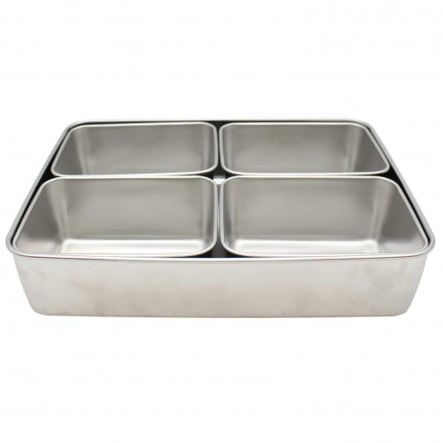طقم علب توابل 4 خانات استيل 20*23 سم