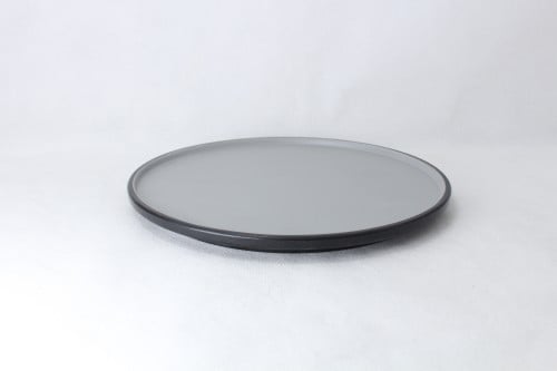 صحن ميلامين مسطح اسود ورصاصي