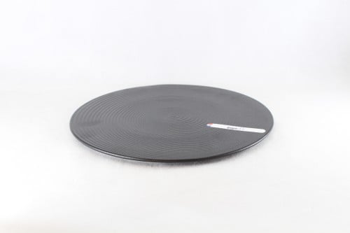 صحن دائري مسطح بورسلان اسود خشن 29 سم