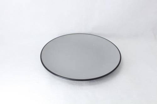 صحن ميلامين دائري اسود ورصاصي