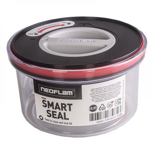 علبة بلاستيك مدور 0.45 لتر