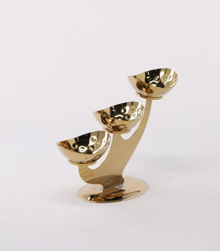 ستاند بيضاوي منقوش بقاعدة ذهبي