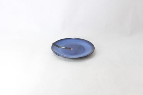 صحن بورسلان دائري ازرق غامق مقاس 16سم