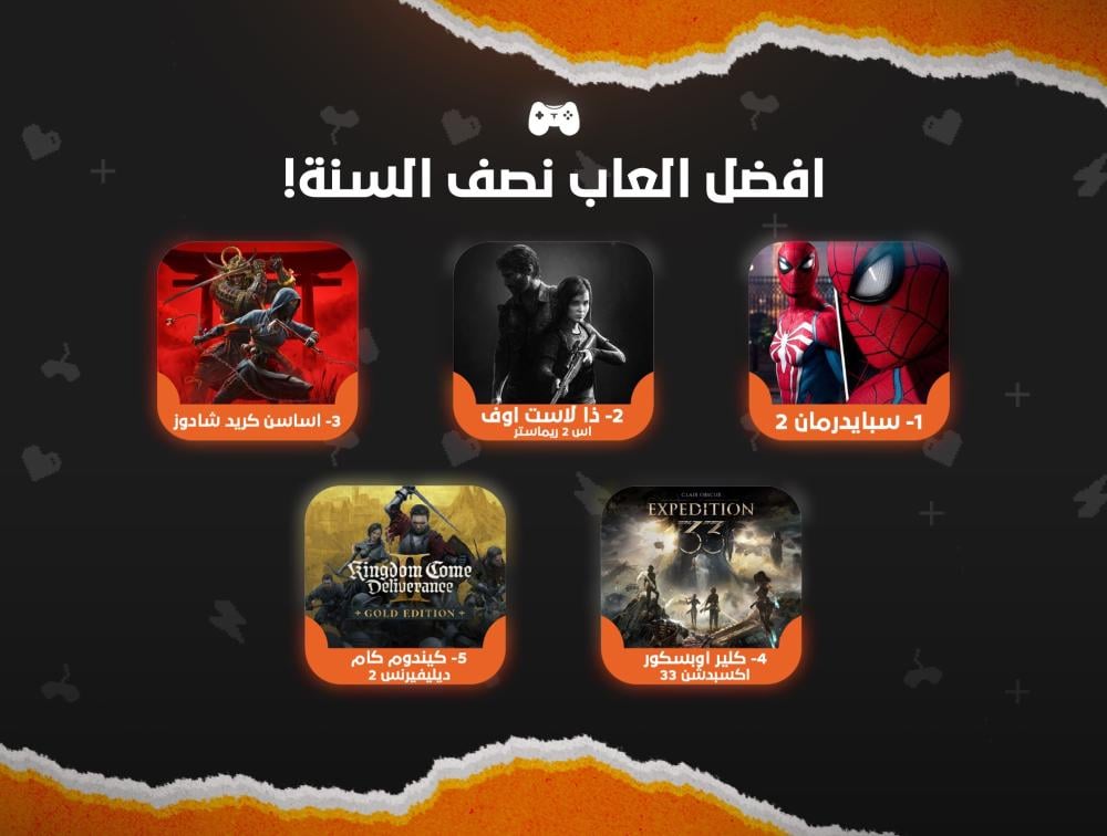 أفضل ألعاب نصف السنة 2025 | قائمة لأقوى 5 ألعاب حتى الآن