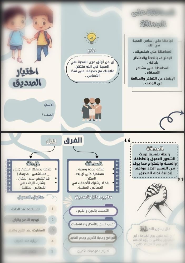 مطويات جاهزة للطباعة  – وسيلة تعليمية مبتكرة لتسهيل المذاكرة والمشاريع المدرسية