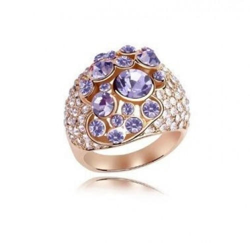 خاتم نسائي مطلي بالذهب مقاس 7.25 أمريكي